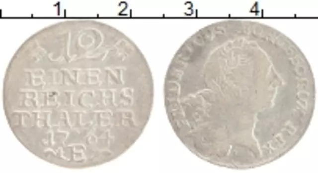 Монета 1/12 талера Пруссии 1764 года Серебро Фридрих I