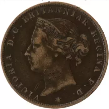 Монета 1/24 шиллинга Острова Джерси 1888 года Бронза Виктория