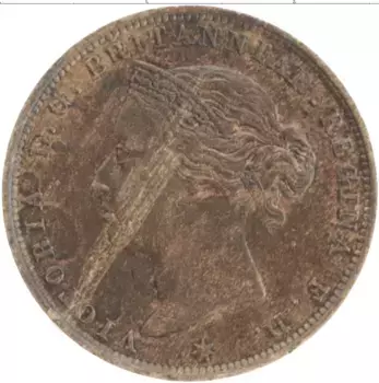 Монета 1/24 шиллинга Острова Джерси 1894 года Бронза Виктория