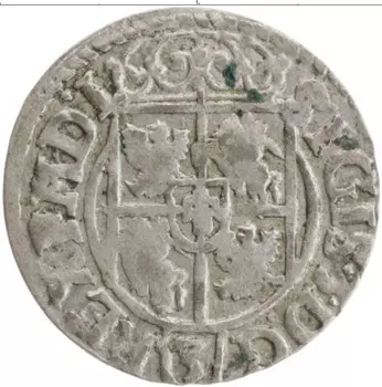 Монета 1/24 талера Польши 1662 года Серебро Сигизмунд III