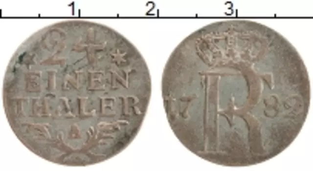 Монета 1/24 талера Пруссии 1782 года Серебро А