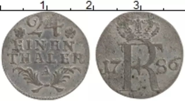 Монета 1/24 талера Пруссии 1786 года Серебро Фридрих А