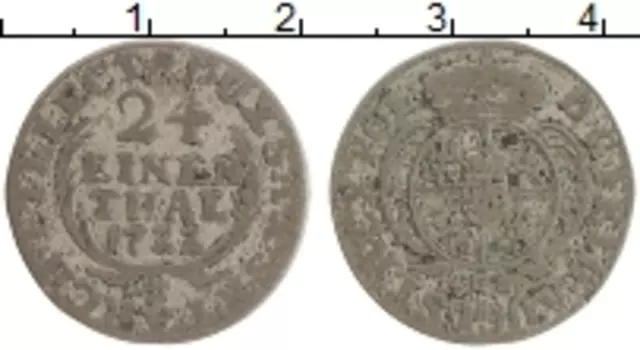 Монета 1/24 талера Саксонии 1722 года Серебро Фридрих Август I