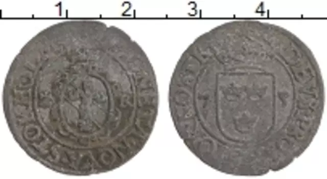 Монета 1/2 эре Швеции 1575 года Серебро Юхан III