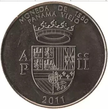 Монета 1/2 бальбоа Панамы 2011 года Медно-никель Панама-Вьехо