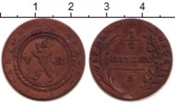 Монета 1/2 батзена Аппенцелль-Ауссеродена 1808 года Серебро