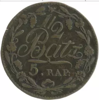 Монета 1/2 батзена Вауда 1815 года Серебро 5 рапп
