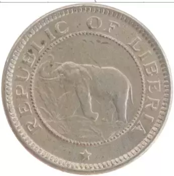 Монета 1/2 цента Либерии 1941 года Медно-никель