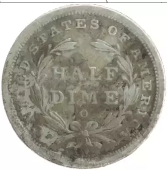 Монета 1/2 дайма Америки 1839 года Серебро О