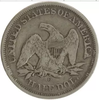 Монета 1/2 доллара Америки 1854 года Серебро О