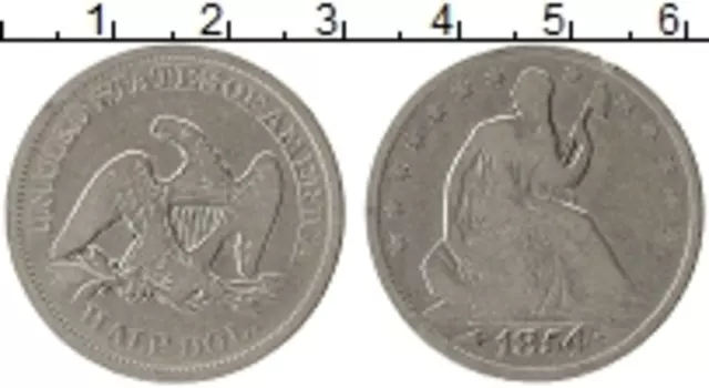 Монета 1/2 доллара Америки 1854 года Серебро Орел