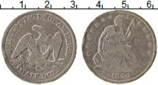 Монета 1/2 доллара Америки 1859 года Серебро Свобода