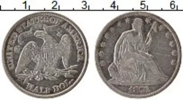 Монета 1/2 доллара Америки 1876 года Серебро Свобода