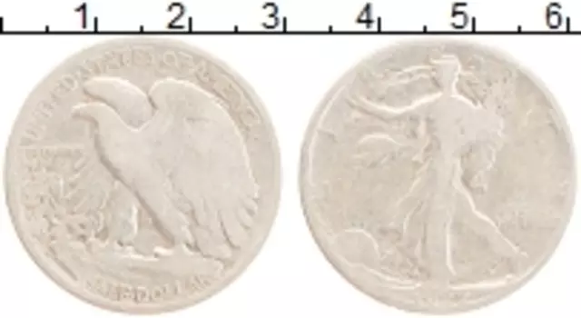 Монета 1/2 доллара Америки 1927 года Серебро