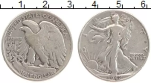 Монета 1/2 доллара Америки 1942 года Серебро