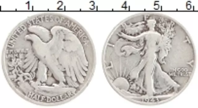 Монета 1/2 доллара Америки 1943 года Серебро