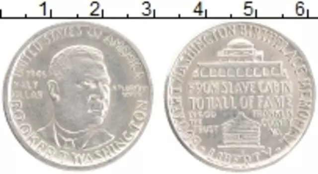 Монета 1/2 доллара Америки 1946 года Серебро Букер Ти Вашингтон