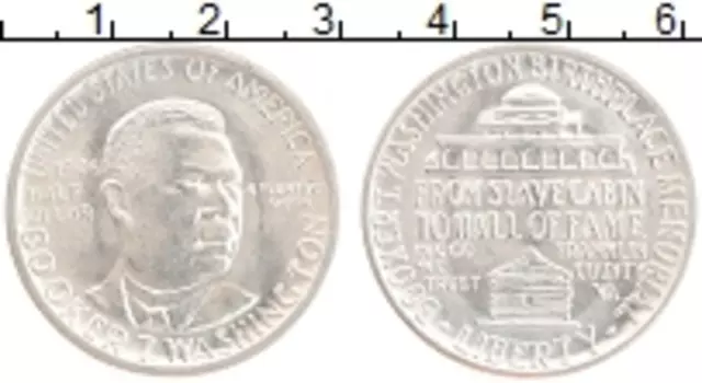 Монета 1/2 доллара Америки 1946 года Серебро Букер Ти Вашингтон