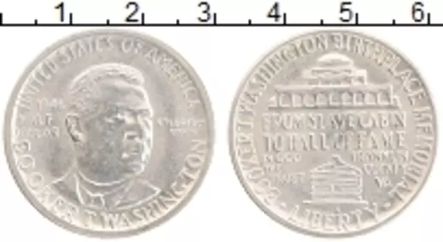 Монета 1/2 доллара Америки 1946 года Серебро Букер Ти Вашингтон