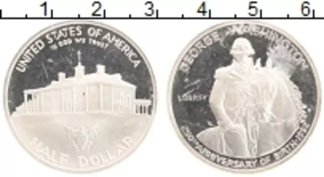 Монета 1/2 доллара Америки 1952 года Серебро 250-летие Дж