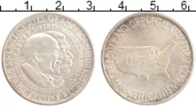 Монета 1/2 доллара Америки 1952 года Серебро Букер Т