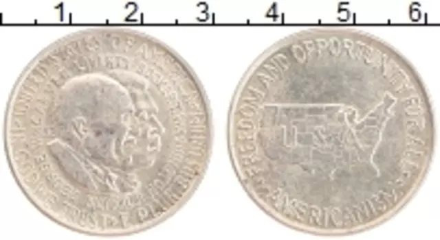Монета 1/2 доллара Америки 1952 года Серебро Букер Т