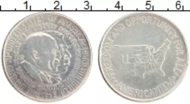 Монета 1/2 доллара Америки 1952 года Серебро Букер Т