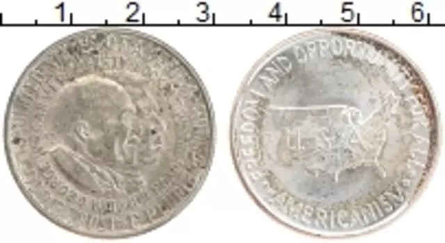 Монета 1/2 доллара Америки 1952 года Серебро Букер Т