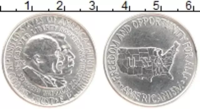 Монета 1/2 доллара Америки 1952 года Серебро Букер Т