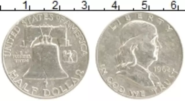 Монета 1/2 доллара Америки 1962 года Серебро Колокол свободы