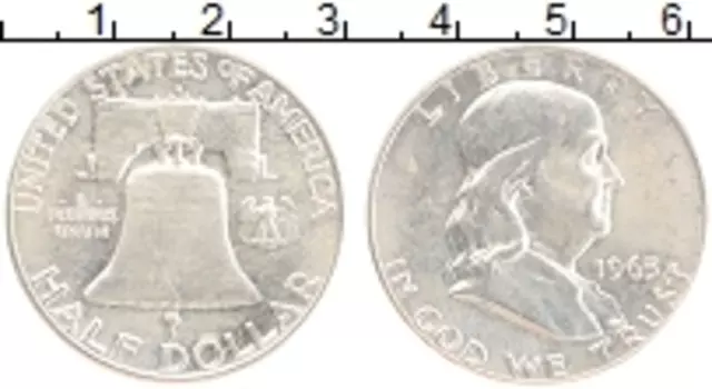 Монета 1/2 доллара Америки 1963 года Серебро