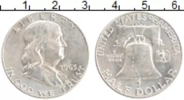 Монета 1/2 доллара Америки 1963 года Серебро Колокол свободы
