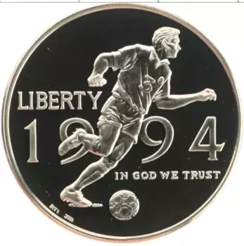 Монета 1/2 доллара Америки 1994 года Медно-никель Чемпионат мира по футболу 1994