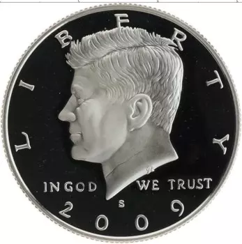 Монета 1/2 доллара Америки 2009 года Серебро S