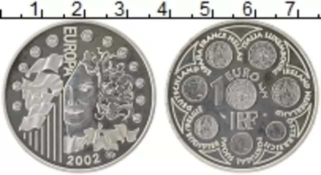 Монета 1/2 евро Франции 2002 года Серебро Европа