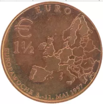 Монета 1/2 евро Германии 1997 года Медь UNUSUAL