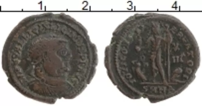 Монета 1/2 фоллиса Древнего Рима Медь Лициний I 308-324 гг