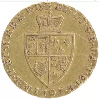 Монета 1/2 гинеи Англии 1797 года Золото Георг III