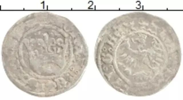 Монета 1/2 гроша Литвы Серебро 1501-1506 Александр Ягеллончик