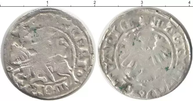 Монета 1/2 гроша Литвы Серебро Александр Ягеллончик 1492-1506 гг