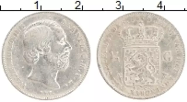 Монета 1/2 гульдена Нидерланд 1868 года Серебро Виллем III