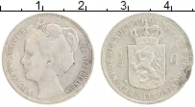 Монета 1/2 гульдена Нидерланд 1905 года Серебро Вильгельмина