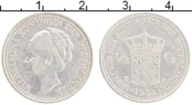 Монета 1/2 гульдена Нидерланд 1922 года Серебро Вильгельмина