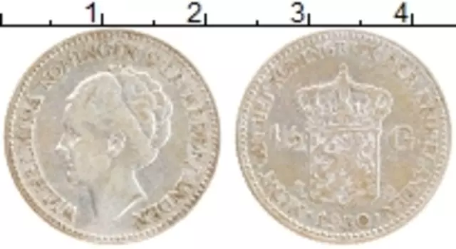 Монета 1/2 гульдена Нидерланд 1930 года Серебро Вильгельмина