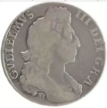 Монета 1/2 кроны Англии 1697 года Серебро Вильям III