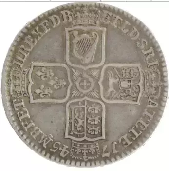 Монета 1/2 кроны Англии 1745 года Серебро Георг II