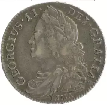 Монета 1/2 кроны Англии 1745 года Серебро Георг II