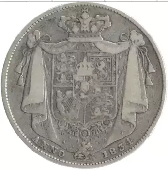 Монета 1/2 кроны Англии 1834 года Серебро Георг IV