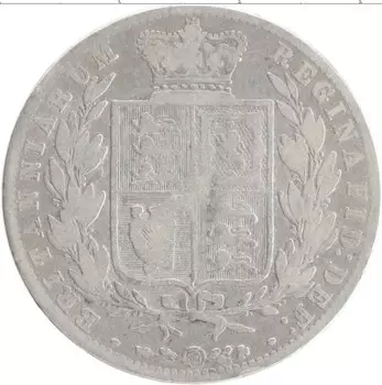 Монета 1/2 кроны Англии 1876 года Серебро Виктория