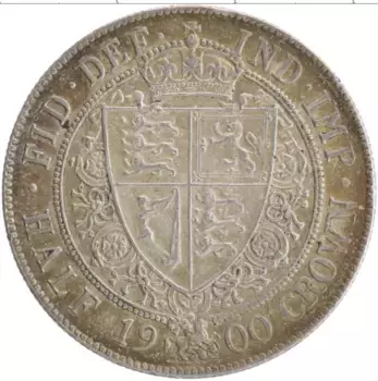 Монета 1/2 кроны Англии 1900 года Серебро Виктория